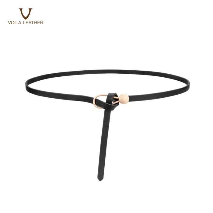 Ikat Pinggang Wanita Kulit Asli Voila Catteleya - Hitam