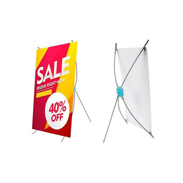 Paket Mini X Banner - Standing dan Cetak - Stand Promosi Kecil