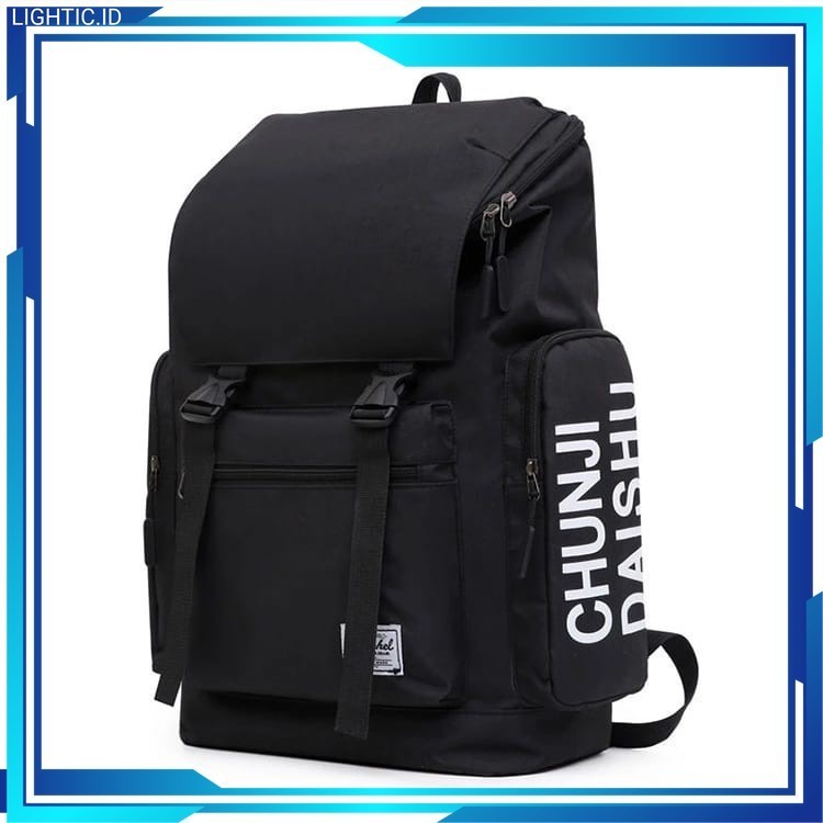 Alexa CHUNJI DAISHU TR022 Tas Hitam Ransel Rangsel Ransel Rensel Gendong Sekolah Hitam Punggung Back