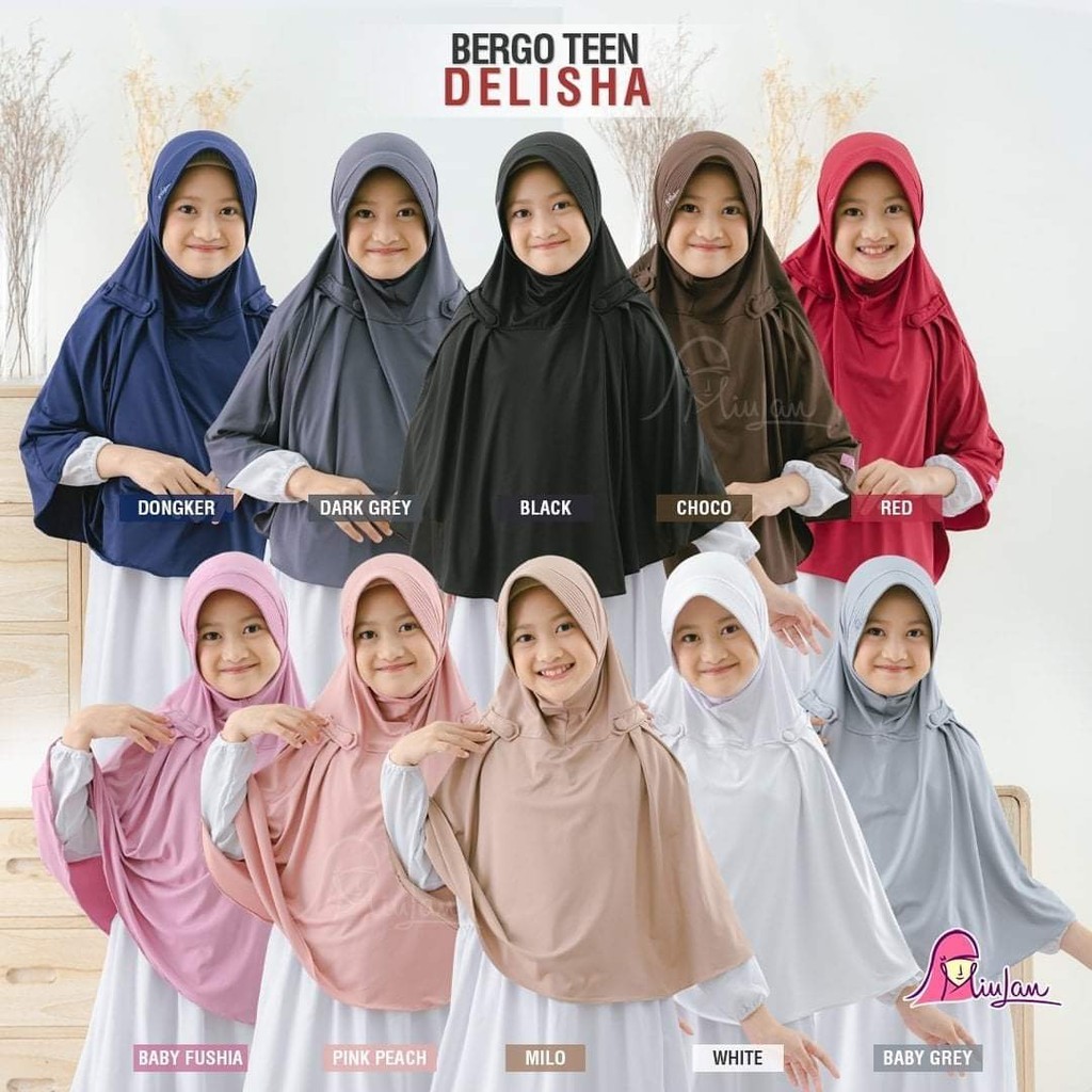 Miulan Hijab Anak Syar'i seri Delisha Jilbab Sekolah Jersey Stella Usia SD SMP