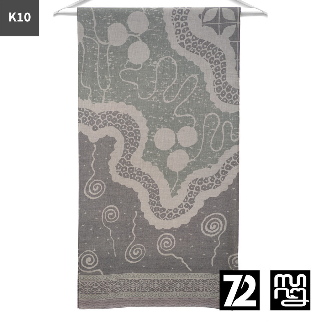 KAIN BATIK KATUN Premium  Motif Abstrak Naga Alam Warna Abu Hijau 724698 Cap 72 Jarik Jarit Samping 