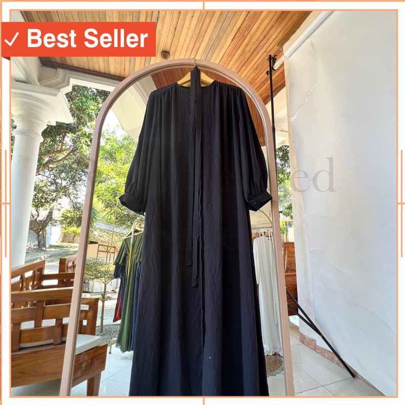 Abaya Muslim Murah Baju Lebaran Premium kekinian / SAVANA BASIC ABAYA GAMIS SEKALIGUS OUTER BY ELSHI