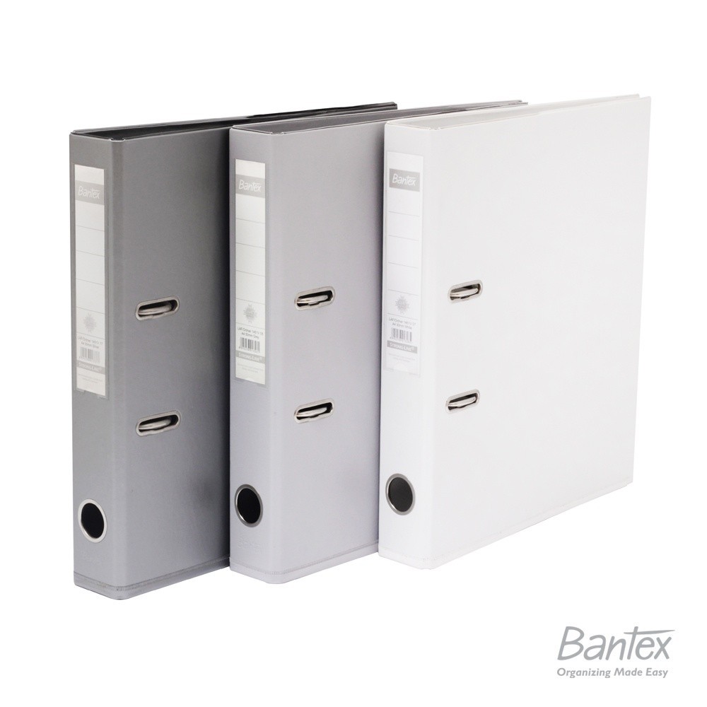 

[Stationery Spectrum] Bantex Ordner A4 5cm Silver - Grey - White 1451V PVC Lever Arch File