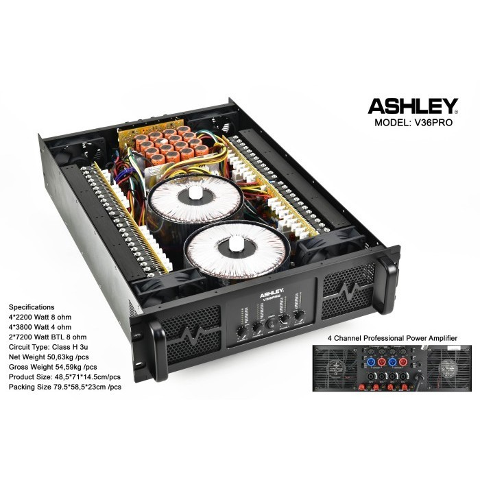 Grosir Power Amplifier Ashley V36PRO V36 PRO V 36 PRO Original 4 Chanel