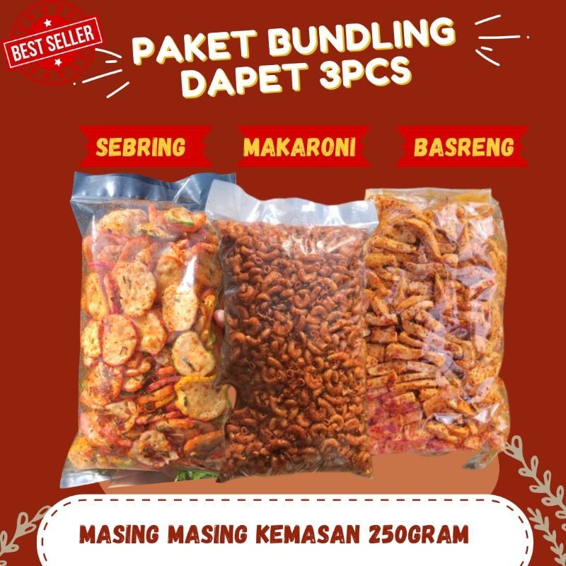 

PAKET BUNDLING 45k GET 3PCS SNACK RAJA NGEMIL PEDAS/BASRENG PEDAS DAUN JERUK/MAKARONI PEDAS DAUN JERUK/KERUPUK SEBLAK DAUN JERUK/BASRENG PEDAS/KRIPCA/KRIPIK KACA