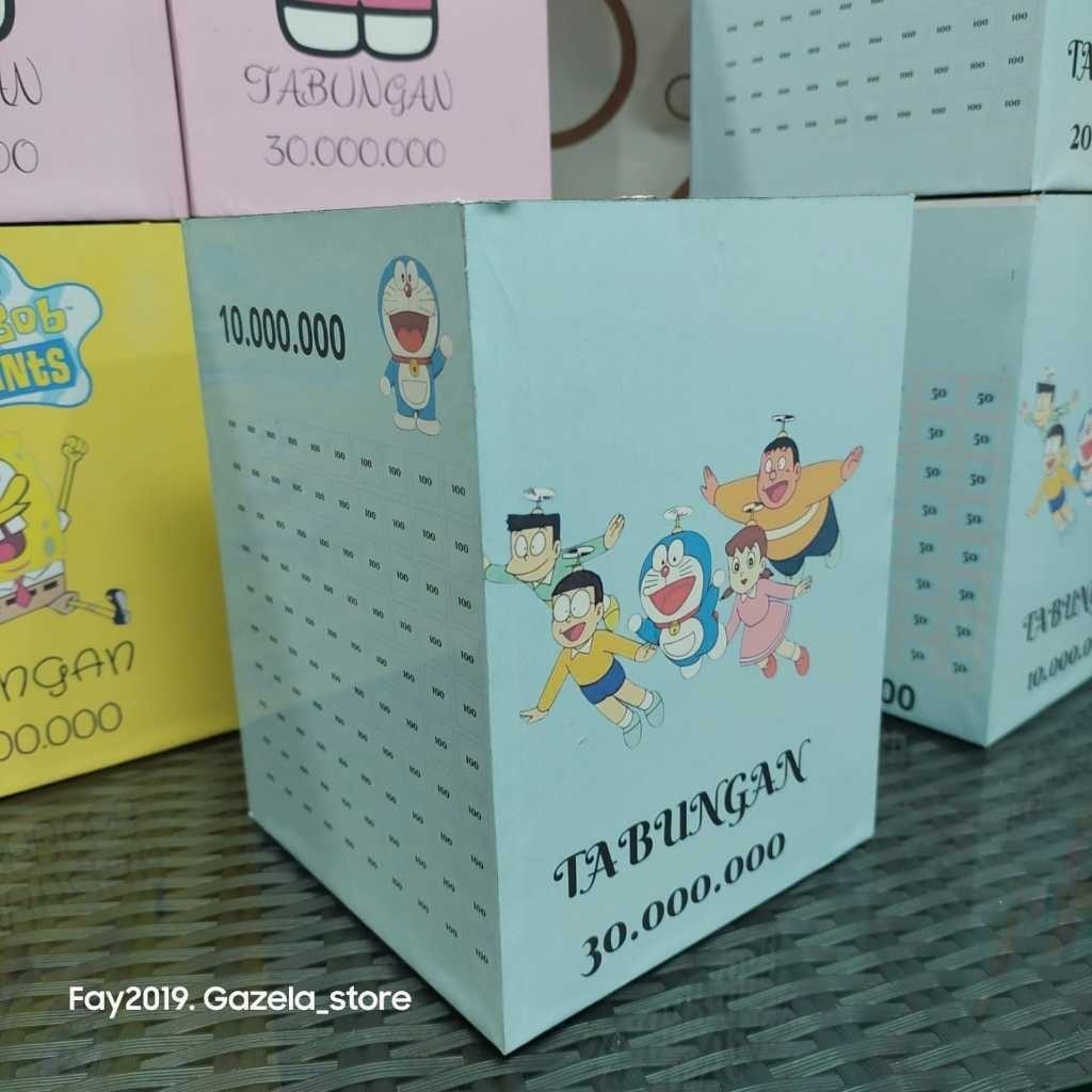 Celengan Besar + Kunci Karakter Doraemon Target 10 juta 20 juta 30 juta Celengan Anak Jumbo Murah