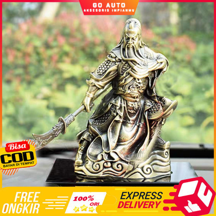 Pajangan Dashboard Mobil Dewa Kwan kong /Guan Gong / Guan Yu Dekorasi Mobil Free Parfum 10 ml FIRST 