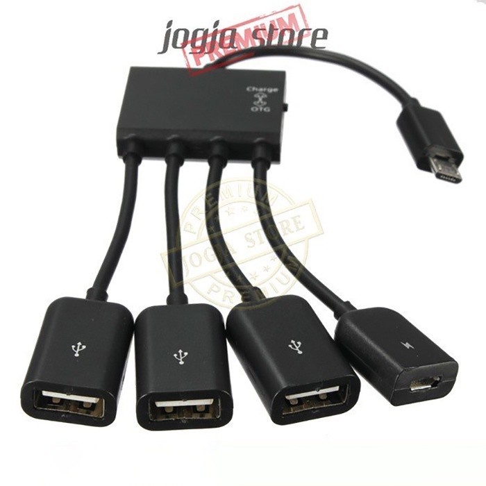 Ekstensi Micro USB OTG Hub 4 in 1 Kabel Data & Charge Kabel USB Hub