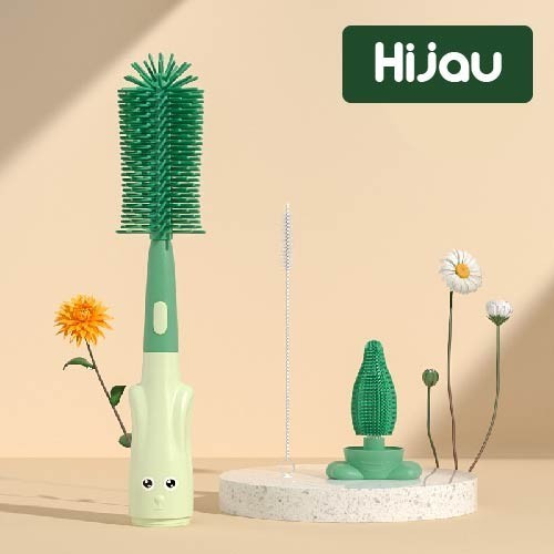 sikat botol bayi silikon 3 in 1 sikat botol sikat pembersih botol - 3 In 1 Hijau