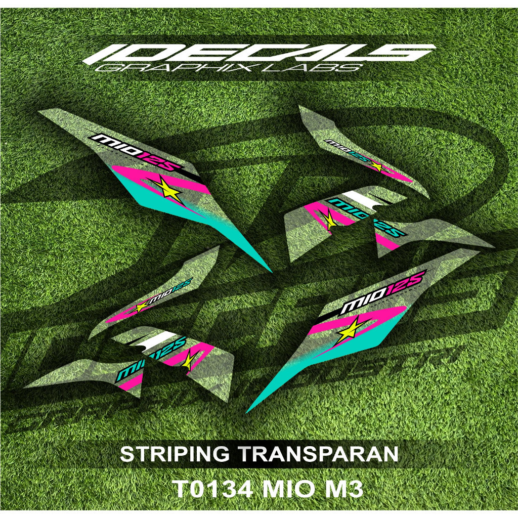 

t0134 sticker striping transparan motor mio m3 simple bisa request desain motorcicle