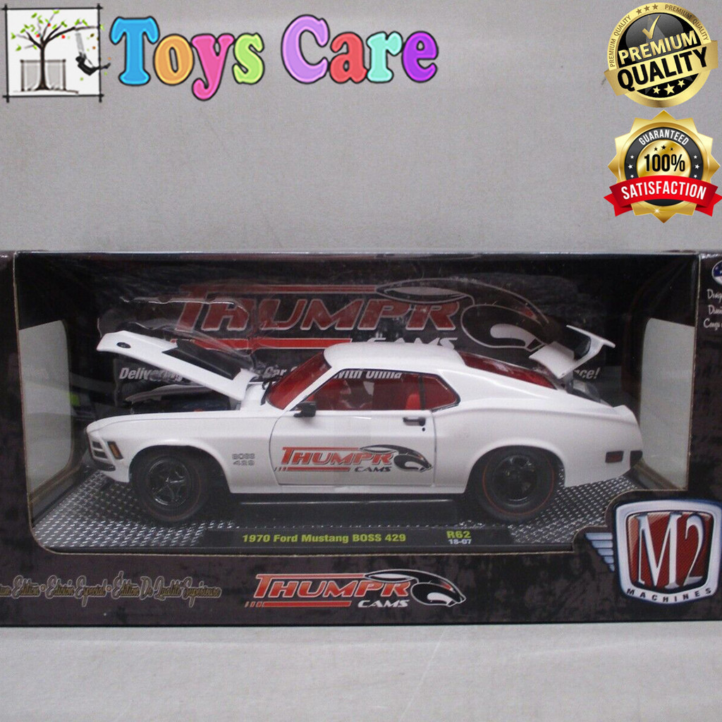 M2 MACHINES SKALA 1:24 1970 FORD MUSTANG BOSS 429 - SHELBY THUMPR CAMS DRAG RACE DIECAST PROMO SKALA