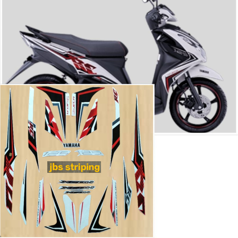 Stiker xeon Striping  Yamaha Xeon RC 125 putih tahun 2014 2015