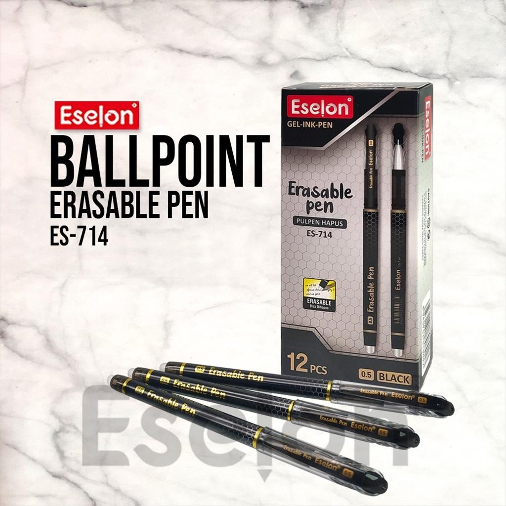 

Pulpen Gel Eselon Bisa dihapus Hitam 0.5mm - ES-714