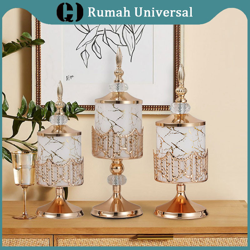 Toples Snack gelas Mewah Kaca Kristal Toples Stoples kaca dekoratif
