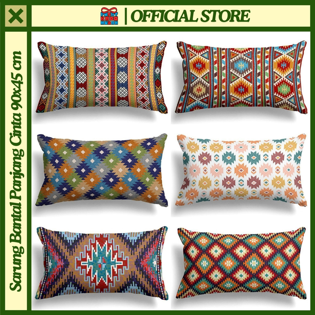 COVER SARUNG Bantal Panjang Cinta 90x45 cm Print Motif Turkish Istanbul Aesthetic Turkiye Turkey - P