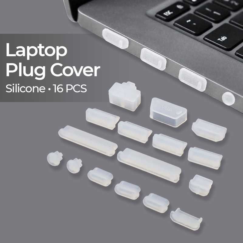 Laptop Dust Plug Cover USB HDMI VGA AUX Silicone 16 PCS