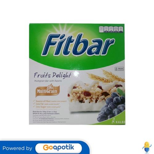 

Fitbar Fruits Delight Multigrain 20 Gram Box 5 Pcs