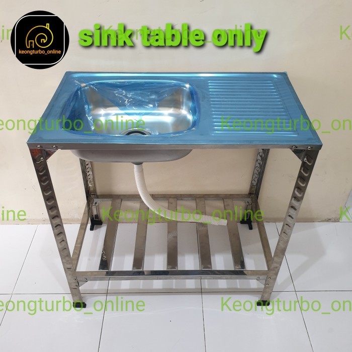 kitchen sink portable 8045 stainless 80x45x81cm meja bak cuci piring - sink table only worikateid