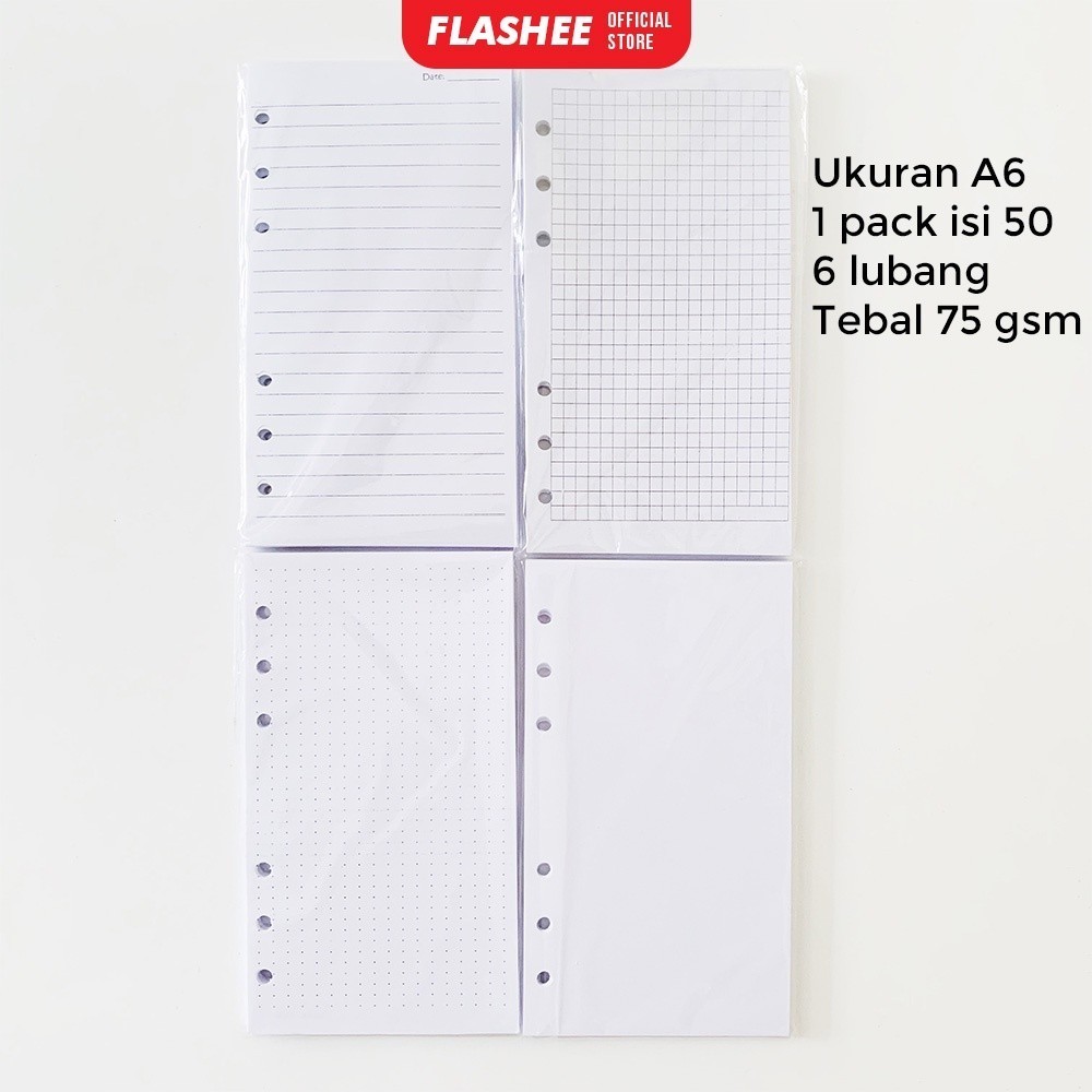 

Loose Leaf A6 Isi Kertas Binder Kertas File A6 6 Ring B5 Bergaris Polos Grid Kotak Dot Titik