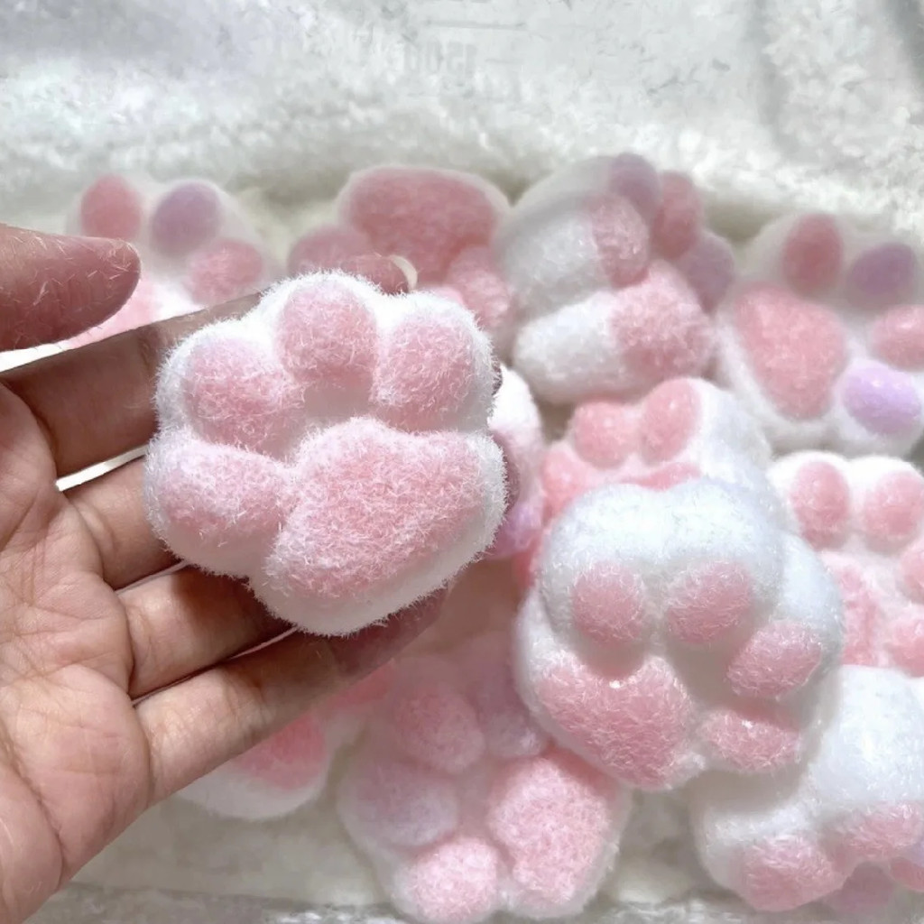 Mochi Taba Squishy NEW Fidget Toy Mini Kawaii Plush Cat Paw Silicone Small Cat Paw Cute Pink Cat Foo