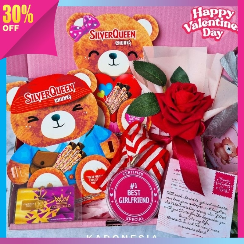 

Kado Cantik Unik Hampers Valentine Keren Lebaran / Hampers Valentine Coklat Silverqueen Bear / Kado Cewek Romantis / Valentine Giftbox ( LOVI )