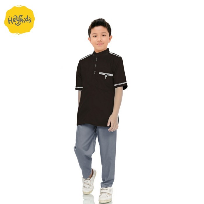 Setelan Koko anak Tojiro 2 - 12 tahun - baju koko anak laki laki - Hitam, XS