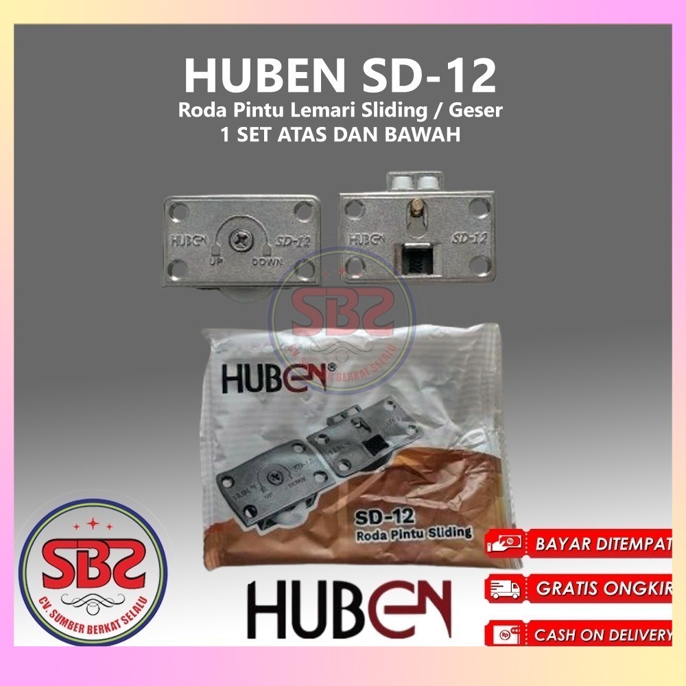 Roda Sliding SD12 SD-12 SD 12 Huben / Roda Sliding Rel Aluminium HUBEN SD02 U dan M / Roda SD12 - Ro