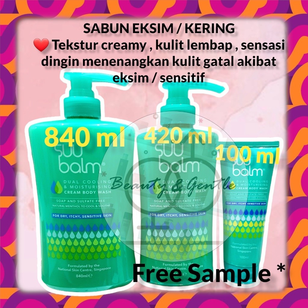 PROMO Suu Balm Cooling & Moisturising Cream Body Wash for Dry Itchy Sensitive Skin 840ml
