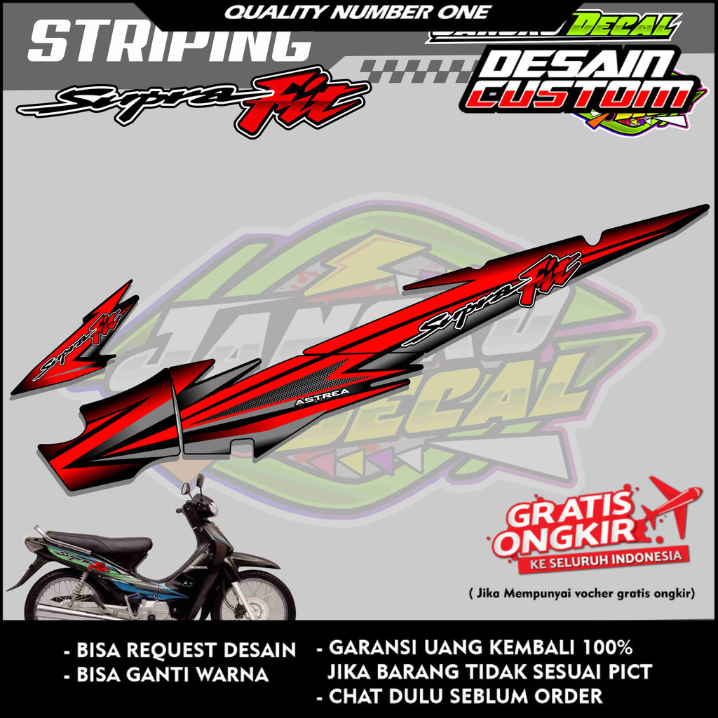 STRIPING VARIASI HONDA SUPRA FIT OLD / STICKER LIST VARIASI SUPRA FIT LAMA