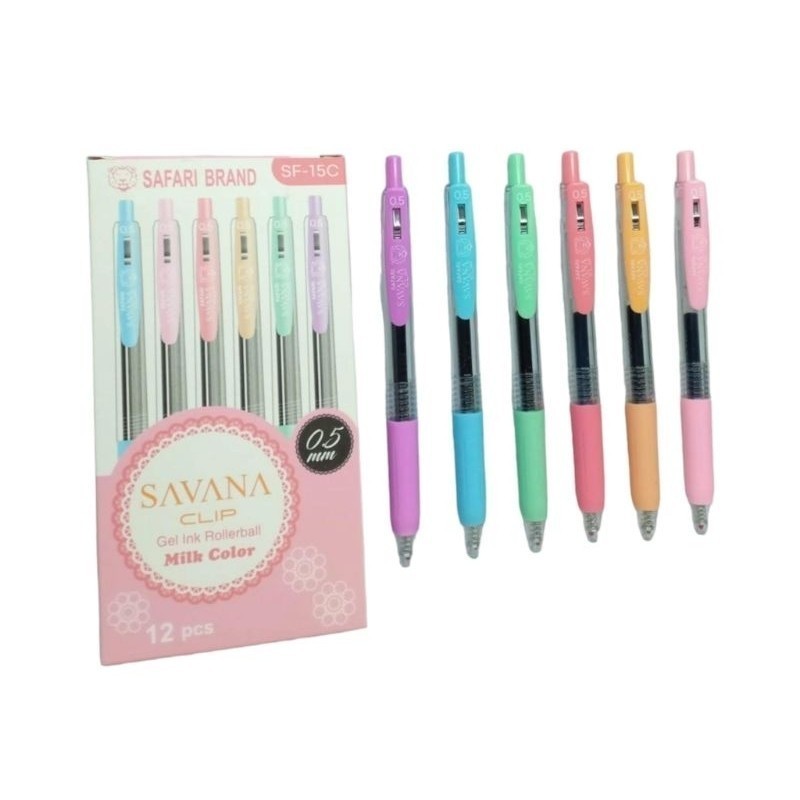 

Pulpen Gel Klik/Cetekan Savana Ink Pen 0.5mm Milky Series (12pcs) || Ballpoint Cetek Gel Pen warna Pastel