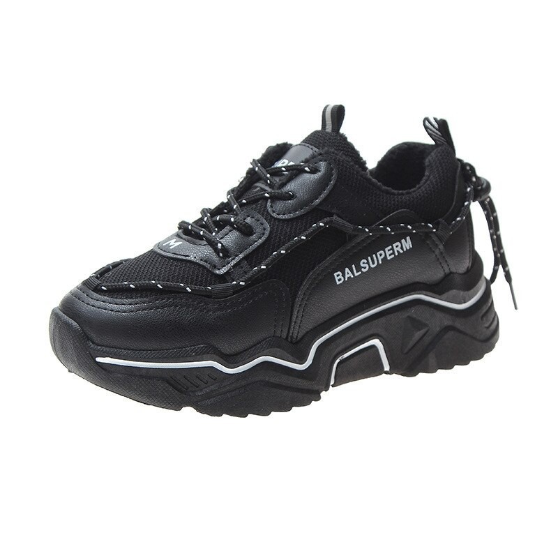 Sepatu Sneakers Akhwat/ Wanita Korea Model Sport Warna Hitam/Putih