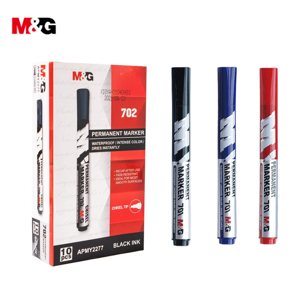 

Spidol Permanen M&G Eco Permanent Marker Papan Tulis Warna Hitam Biru Merah #APMY2272 - Satuan- SHSNP