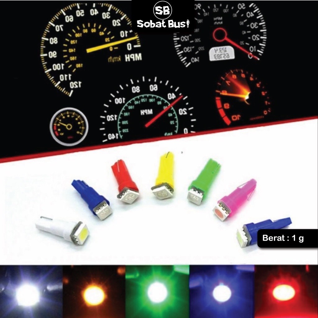 Lampu LED T5 Cob SPEEDOMETER Speedo Spedometer 12 volt DC Variasi Aksesoris Sepeda motor Matic Vario