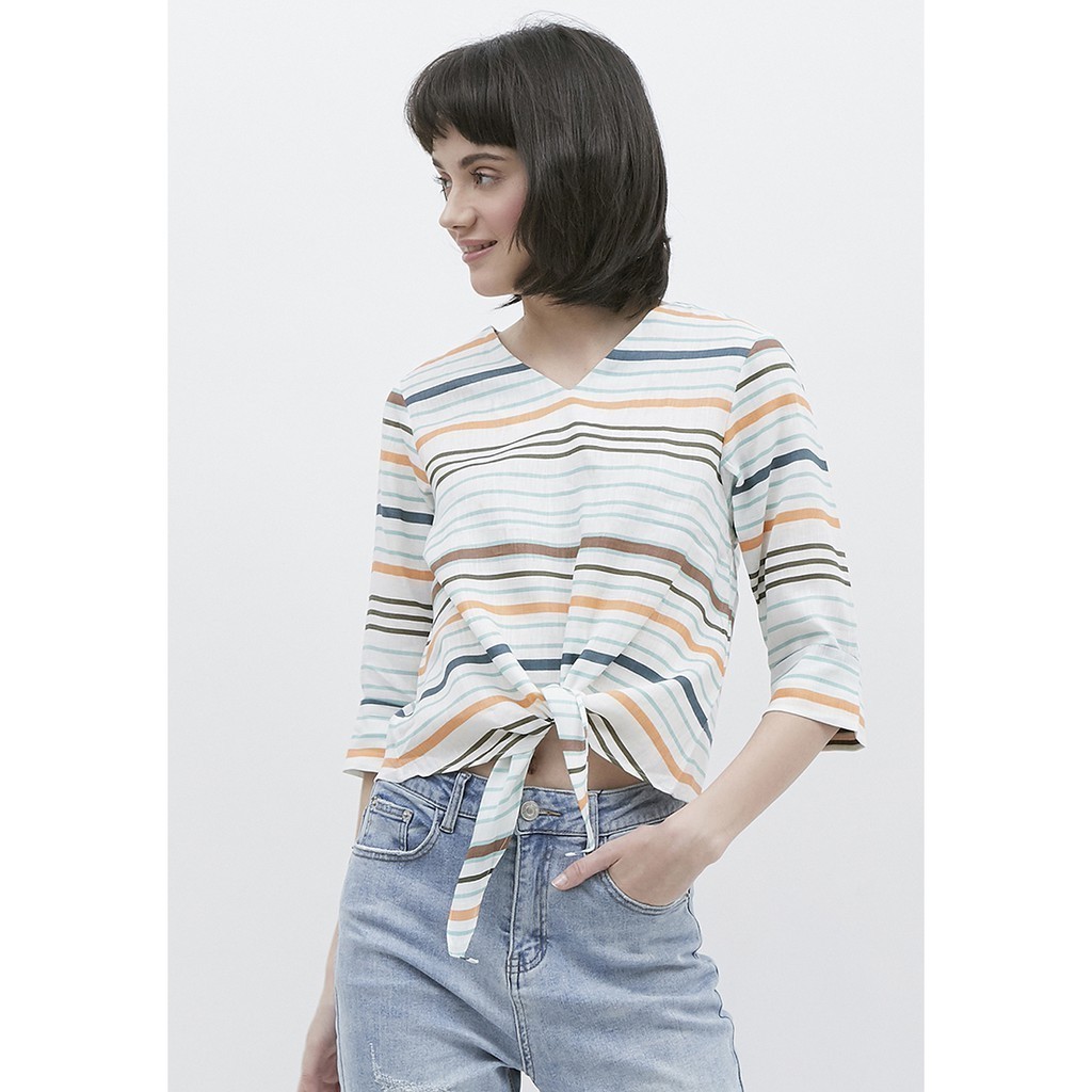 ODIVA Keza Striped Blouse - White