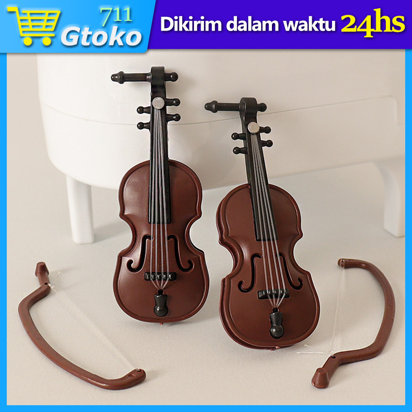

Miniatur Biola Alat Musik Violin Mini Pajangan Mainan Anak Hiasan Kue