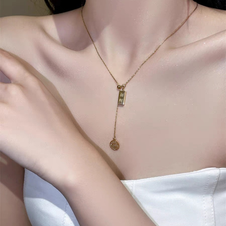 Passion.ID - Kalung Titanium Wanita Model Serut China Anti Luntur Dan Anti Karat Simpel Elegan Korea
