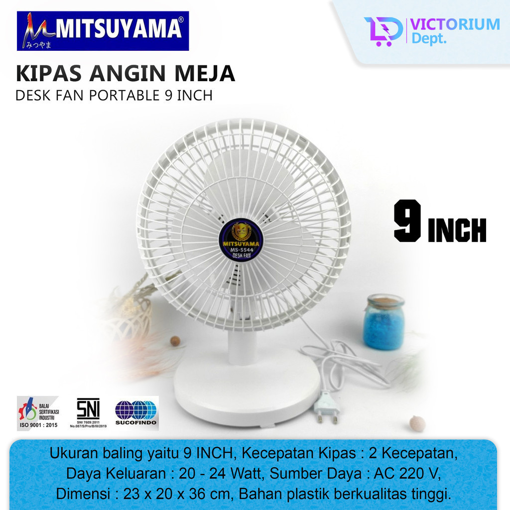 Victorium Dept - Kipas Angin Meja MITSUYAMA MS-5544 Desk Fan Series 9 Inch MS 5544