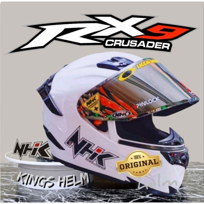 PROMO HELM NHK RX9 SOLID WHITE PAKET GANTENG SIZE S M L XL
