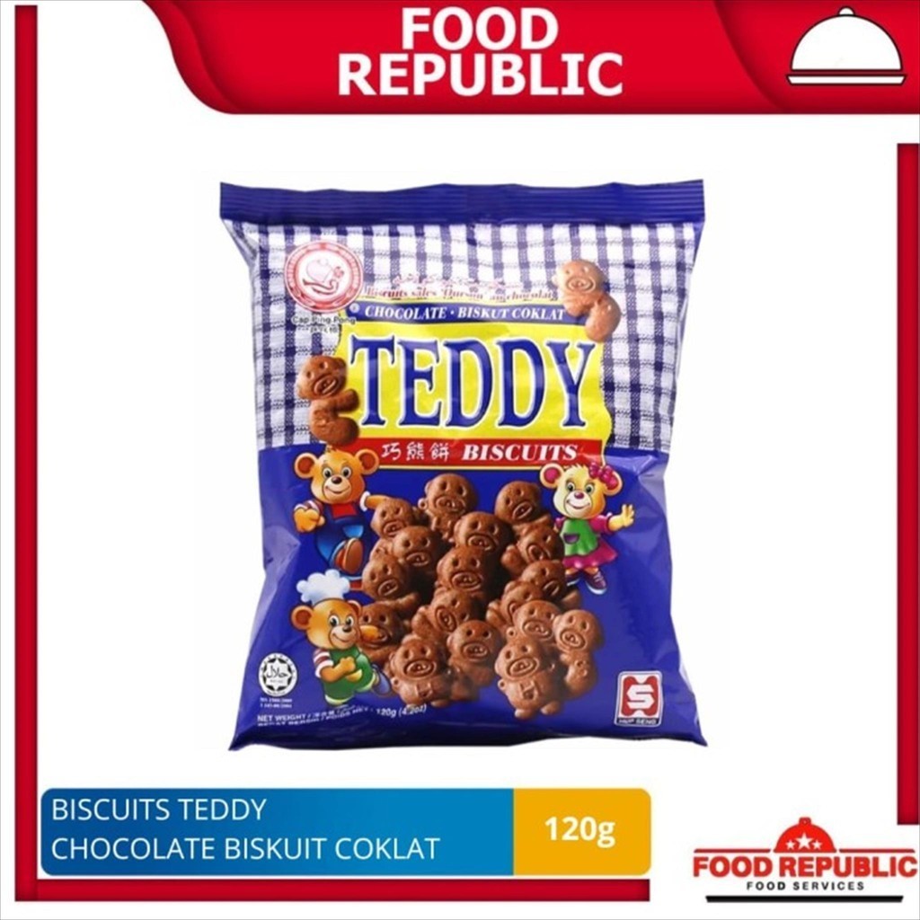 

Biskuit Teddy Coklat HUP SENG Teddy Chocolate Biscuits 120Gr Halal