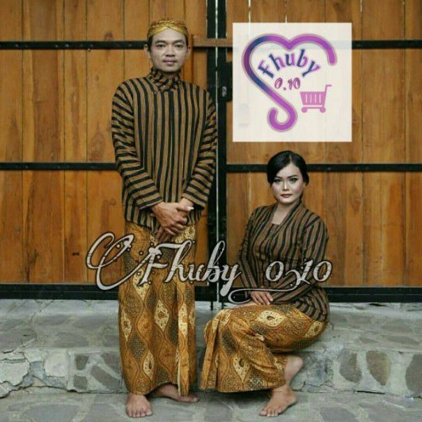 LURIK JAWA Surjan Lurik couple  Baju Couple+Jarik Coklat/Rok Batik surjan dan kebaya lurik Murah
