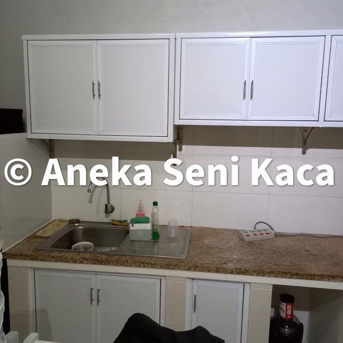 [Baru] Rak Gantung Lemari Dapur Kitchen Set Atas Aluminium Acp Custom Putih Limited