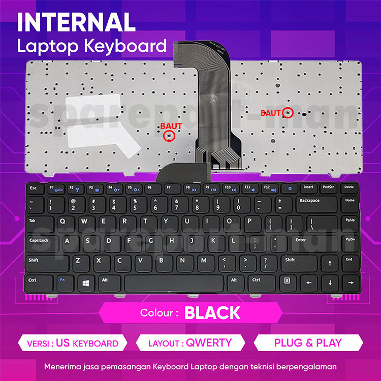 Keyboard for De Inspiron 14 1440 N4120 14R SE 7420 14z N411z new