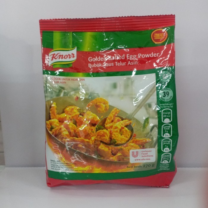 

KNORR GOLDEN SALTED EGG POWDER 270 GR BUMBU MASAK TELUR ASIN BUBUK