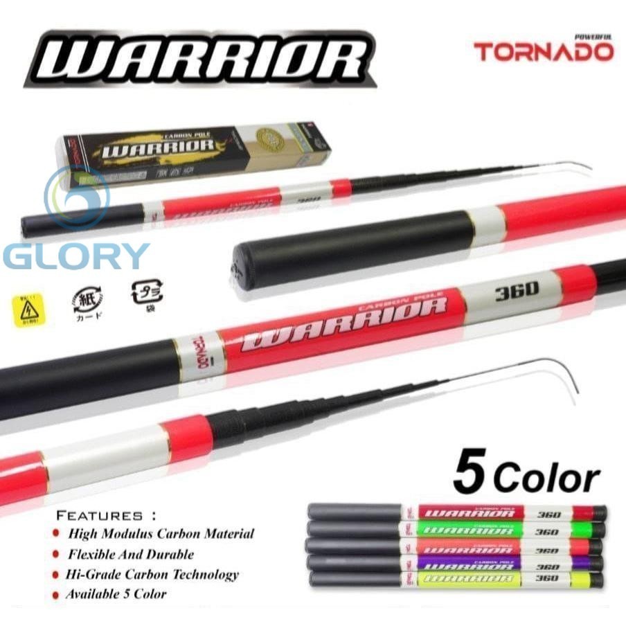 Tornado Warior 240 270 300 360 Joran Tegek Ruas Pendek Bahan Carbon Pole Action Hard Tangkai Pancing