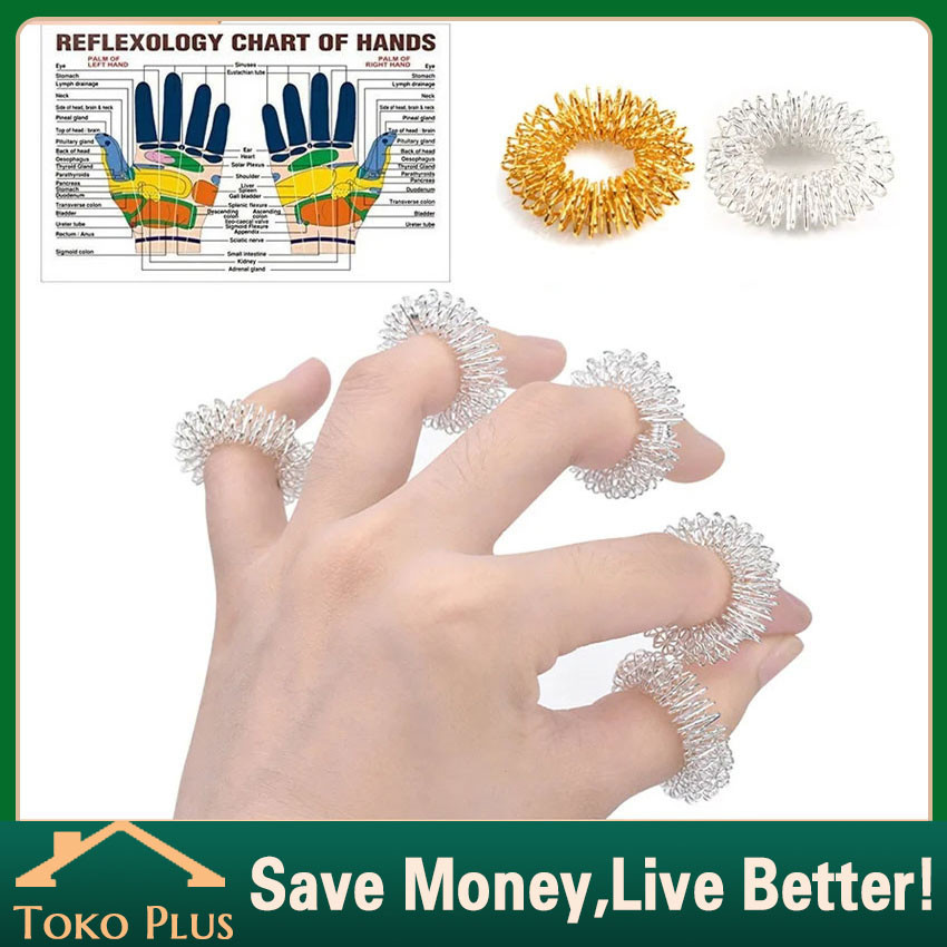 5pcs Ring Magnet Jari Tangan Terapi Stroke Sujok Therapy Finger Pijat Ring Sujok