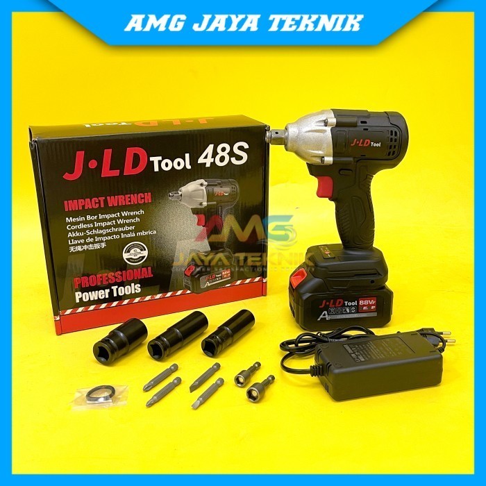 IMPACT WRENCH JLD 48S CORDLESS BUKAAN BAUT JLD 48 S KOMPLIT AKSESORIS