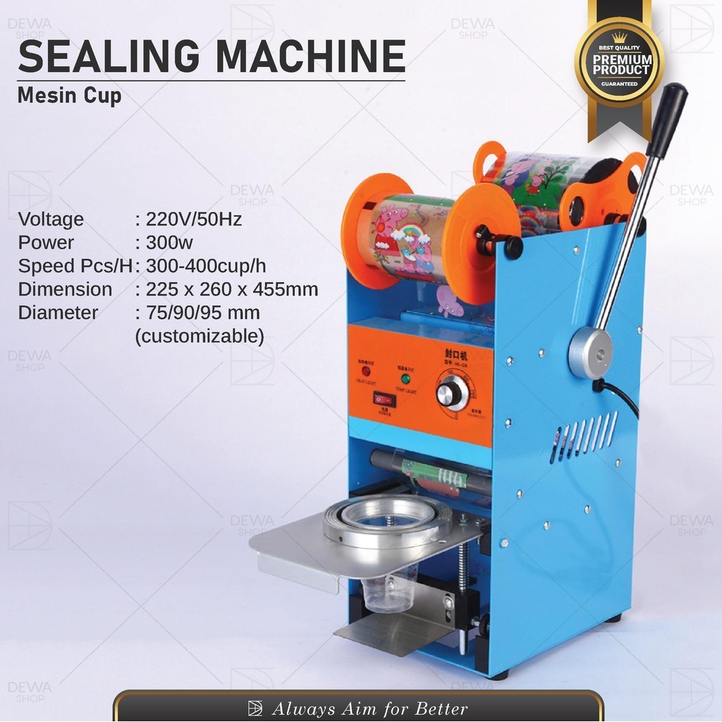 Mesin Cup Sealer Press Segel Tutup Gelas Plastik Manual Sealing Machine Gelas Minuman Boba
