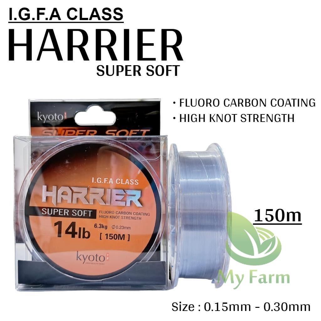 Kyoto I.G.F.A Class Harrier Panjang 150m Senar Super Soft Fluorocarbon Coating Tali Pancingan Warna 
