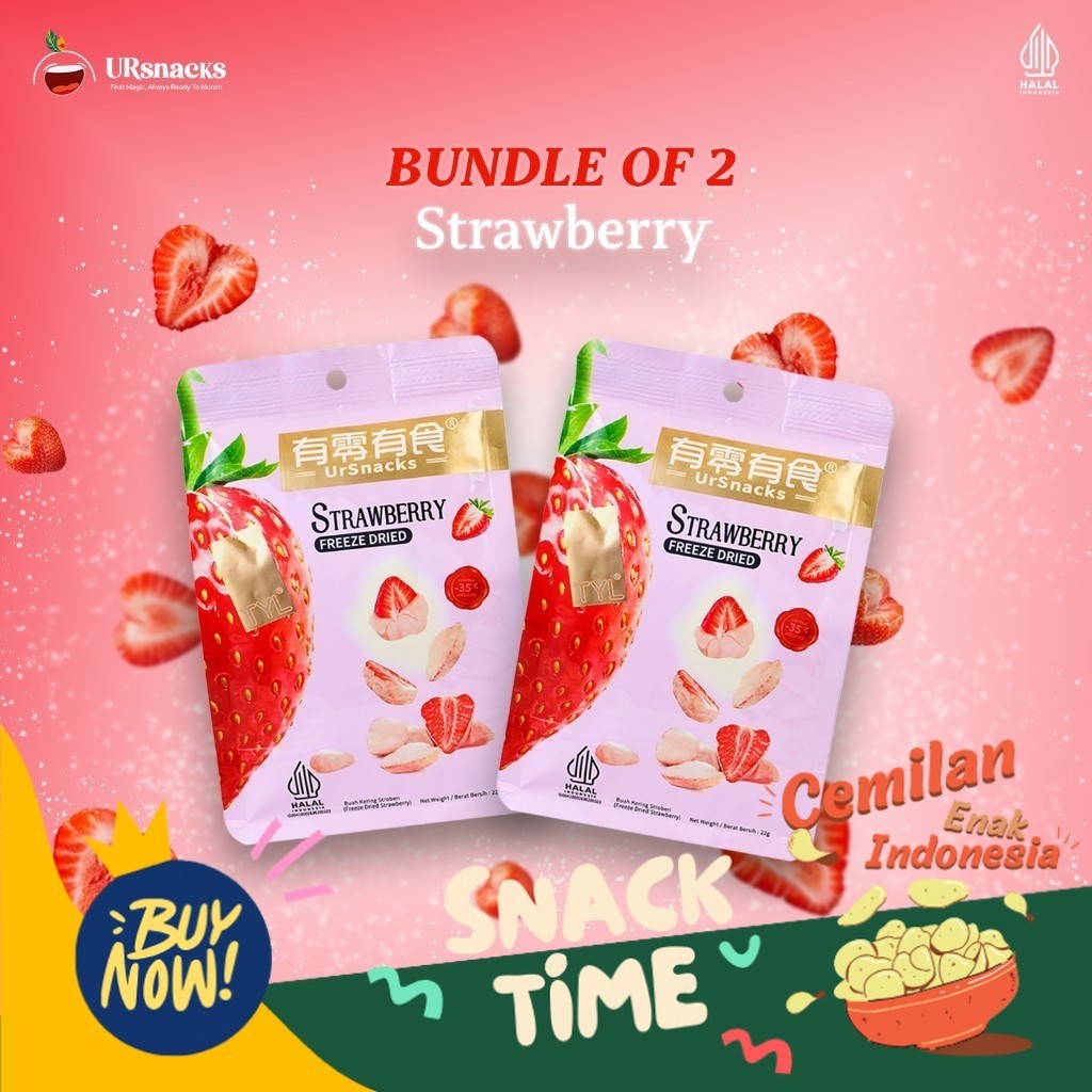 

Special Diskon URSNACKS PAKET HEMAT 2 - FREEZE DRIED KERIPIK SEHAT STRAWBERRY 22gr + STRAWBERRY 22gr BUAH VAKUM CEMILAN DIET