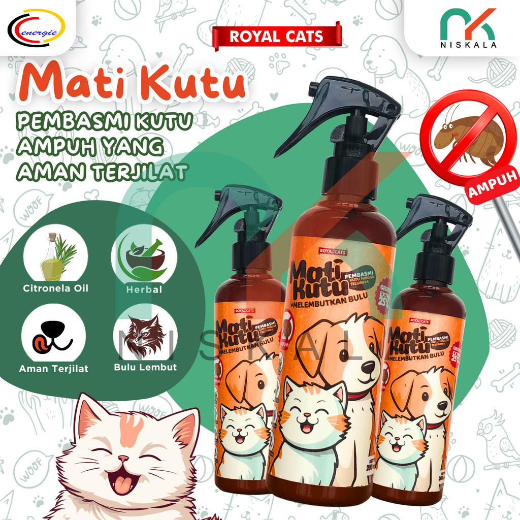 MATIKUTU OBAT ANTI KUTU PEMBASMI KUTU KUCING ANJING KELINCI HERBAL AMAN TERJILAT 100 ML